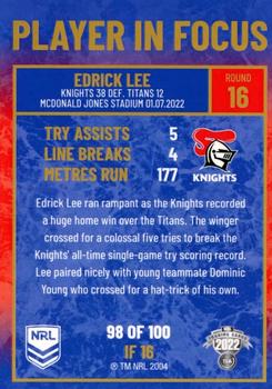 2022 NRL Player In Focus #IF16 Edrick Lee Back
